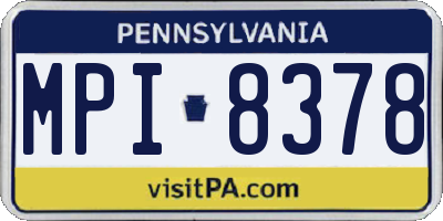 PA license plate MPI8378