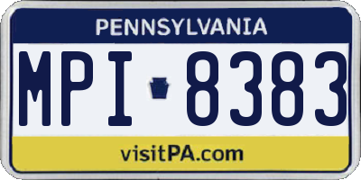 PA license plate MPI8383