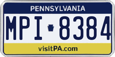 PA license plate MPI8384