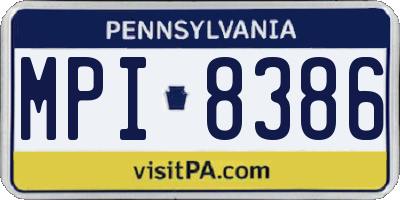 PA license plate MPI8386