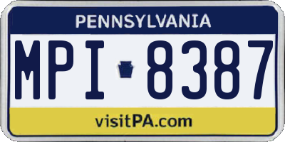 PA license plate MPI8387
