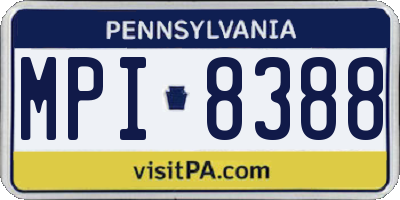 PA license plate MPI8388
