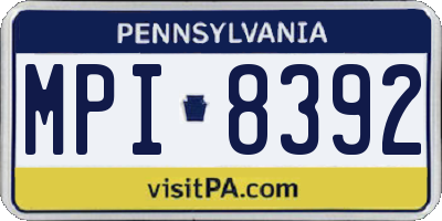 PA license plate MPI8392