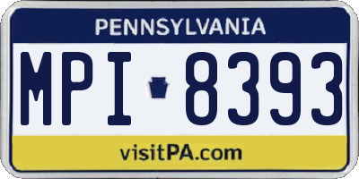 PA license plate MPI8393