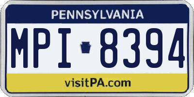 PA license plate MPI8394