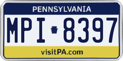 PA license plate MPI8397