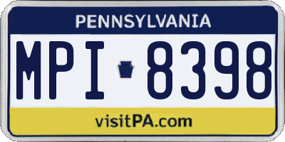 PA license plate MPI8398
