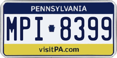 PA license plate MPI8399