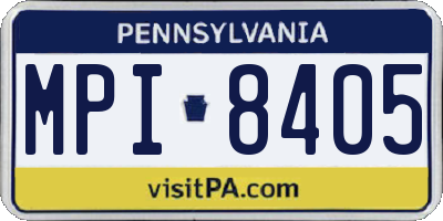 PA license plate MPI8405