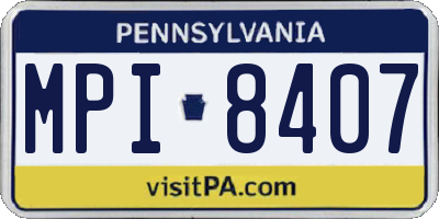 PA license plate MPI8407
