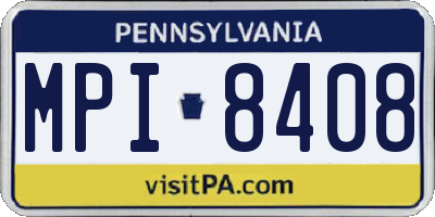 PA license plate MPI8408