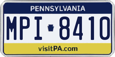 PA license plate MPI8410