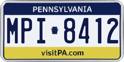PA license plate MPI8412