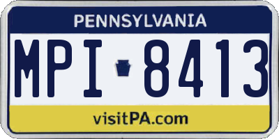 PA license plate MPI8413