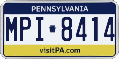 PA license plate MPI8414