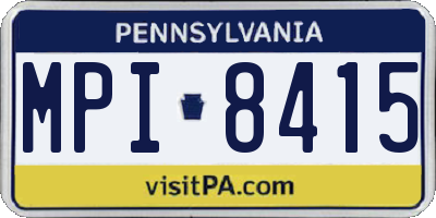 PA license plate MPI8415
