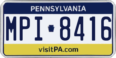 PA license plate MPI8416