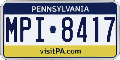PA license plate MPI8417