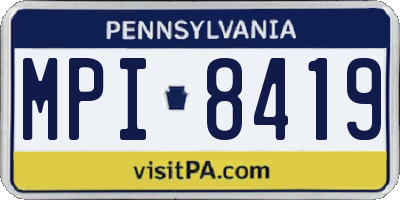 PA license plate MPI8419