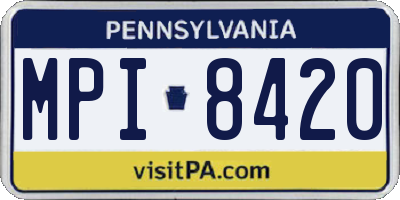 PA license plate MPI8420