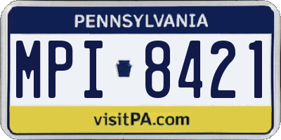 PA license plate MPI8421
