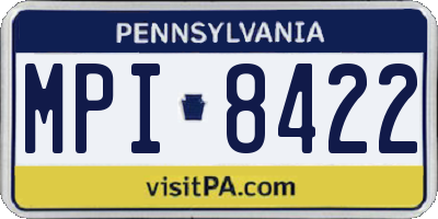 PA license plate MPI8422