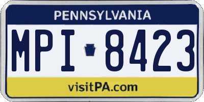 PA license plate MPI8423