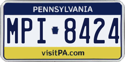 PA license plate MPI8424