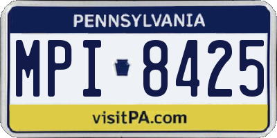 PA license plate MPI8425
