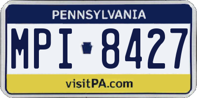 PA license plate MPI8427