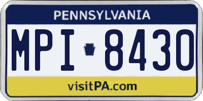 PA license plate MPI8430