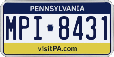PA license plate MPI8431