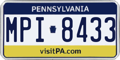 PA license plate MPI8433