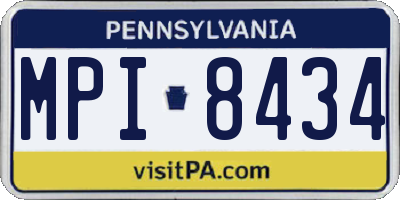 PA license plate MPI8434