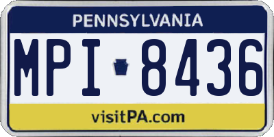 PA license plate MPI8436