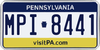 PA license plate MPI8441