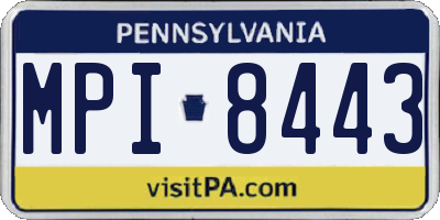 PA license plate MPI8443