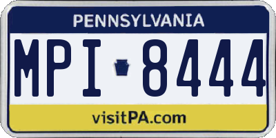 PA license plate MPI8444