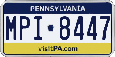 PA license plate MPI8447