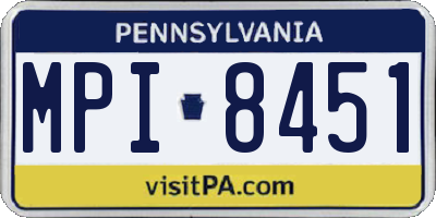 PA license plate MPI8451