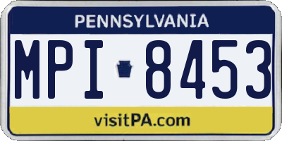 PA license plate MPI8453
