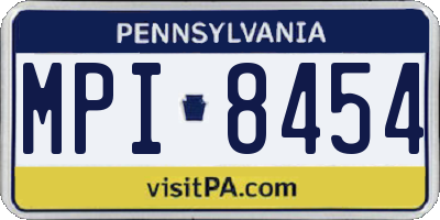 PA license plate MPI8454