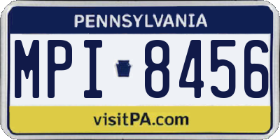 PA license plate MPI8456