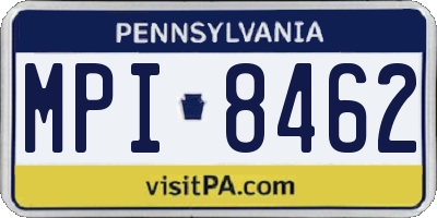 PA license plate MPI8462