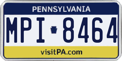 PA license plate MPI8464