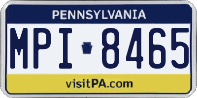 PA license plate MPI8465