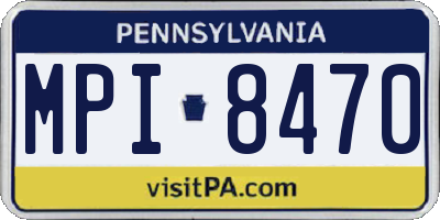 PA license plate MPI8470
