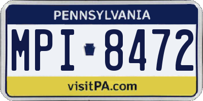 PA license plate MPI8472