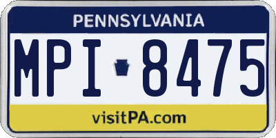 PA license plate MPI8475