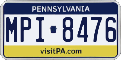 PA license plate MPI8476